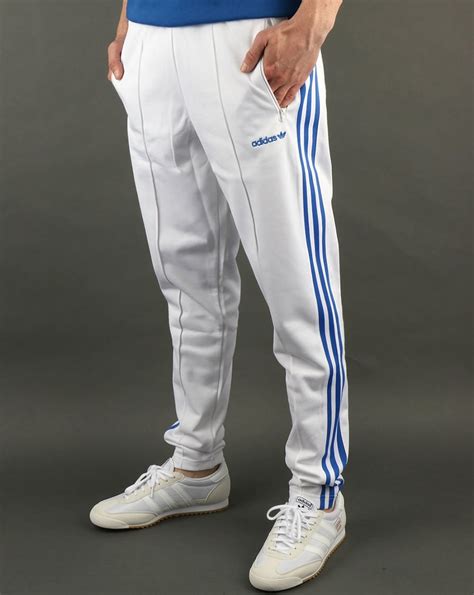 weiße adidas track pants|white Adidas tracksuit pants.